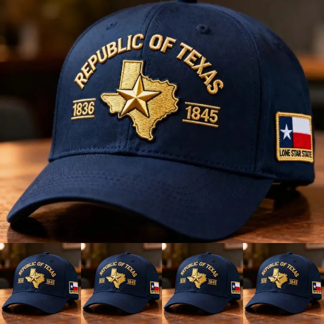 ⚡Black Friday 24H Flash Sale🎉Republic of Texas Embroidered Hat – 1836–1845 Lone Star State Heritage Cap