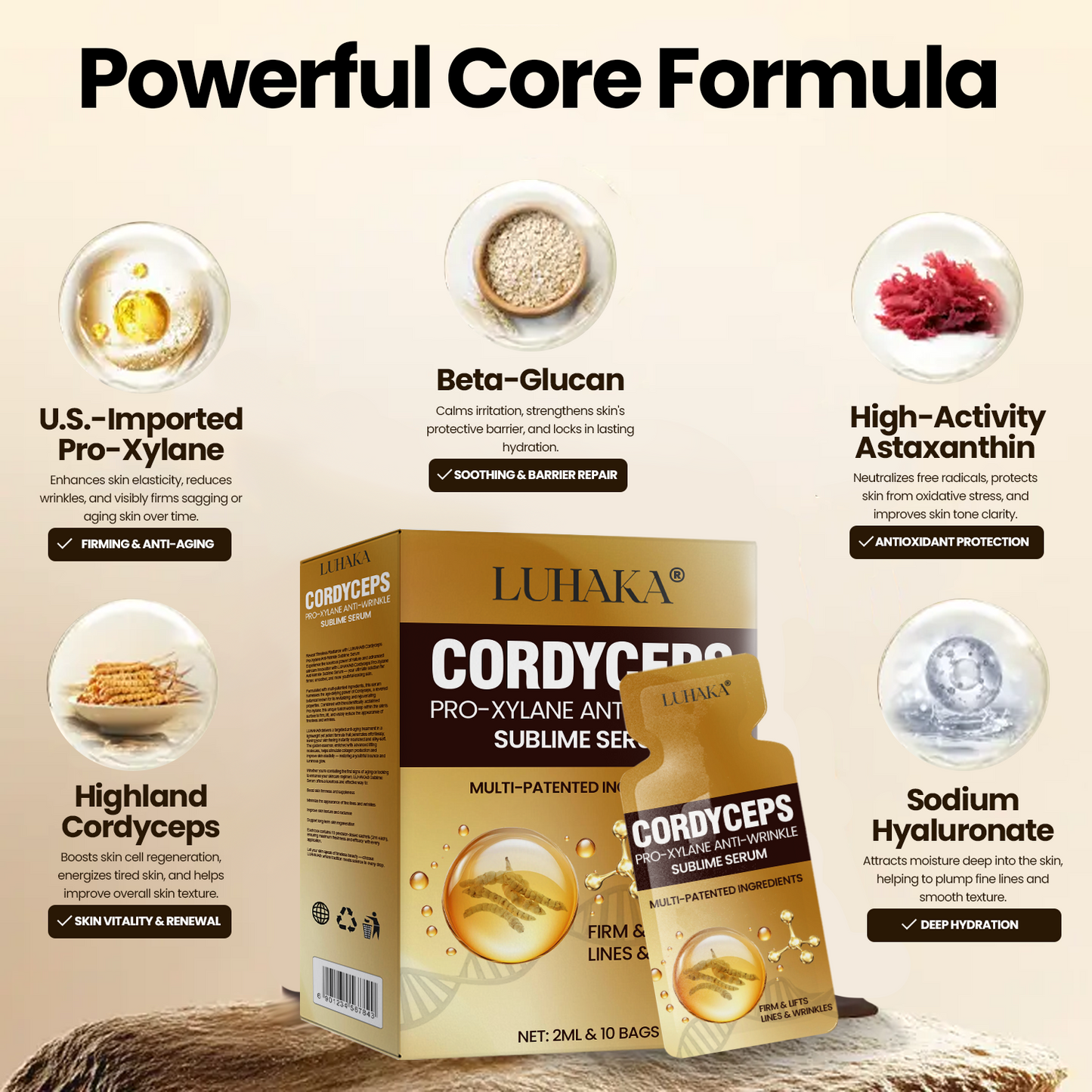 Luhaka® Cordyceps Pro-Xylane Anti-Wrinkle Sublime Serum 1