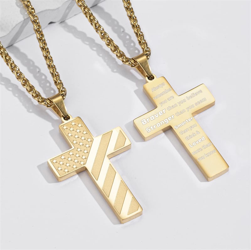 🏆Flash Sale⚡ 50K+ SOLD! Almost Gone-💥🎉✨Flag Cross Necklace.Best Gifts