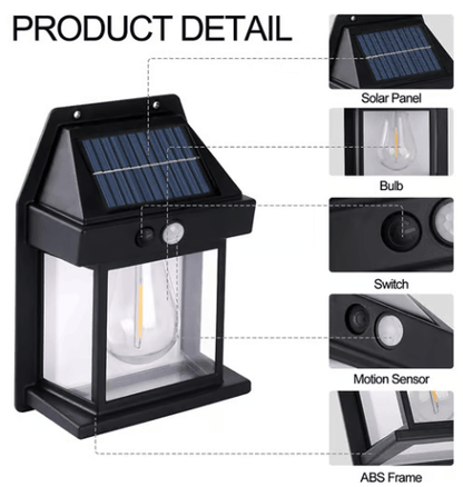 🔥☀️ Solar Wall Lights - Vintage Edison Style with Smart Motion Sensor! ☀️