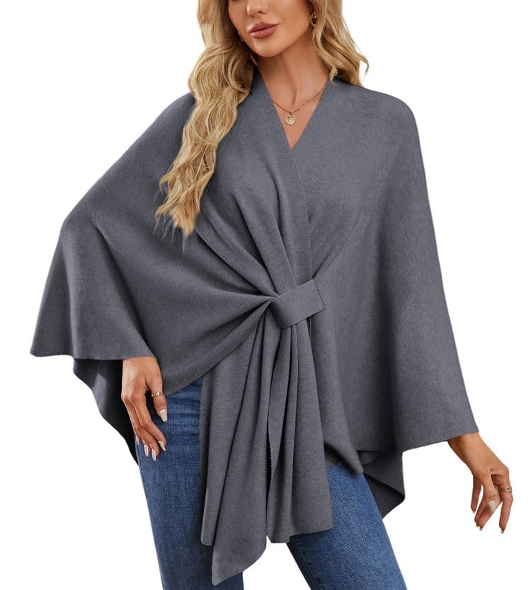 🔥Elegant Shawl Wraps Soft Open Front Poncho Sweater