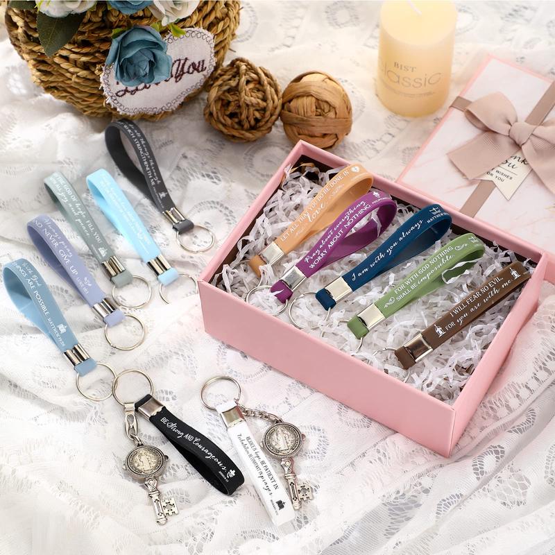 🔥✨24/36/100Pcs Bible Verse Keychain Christian Trendy Keychain Wristlet