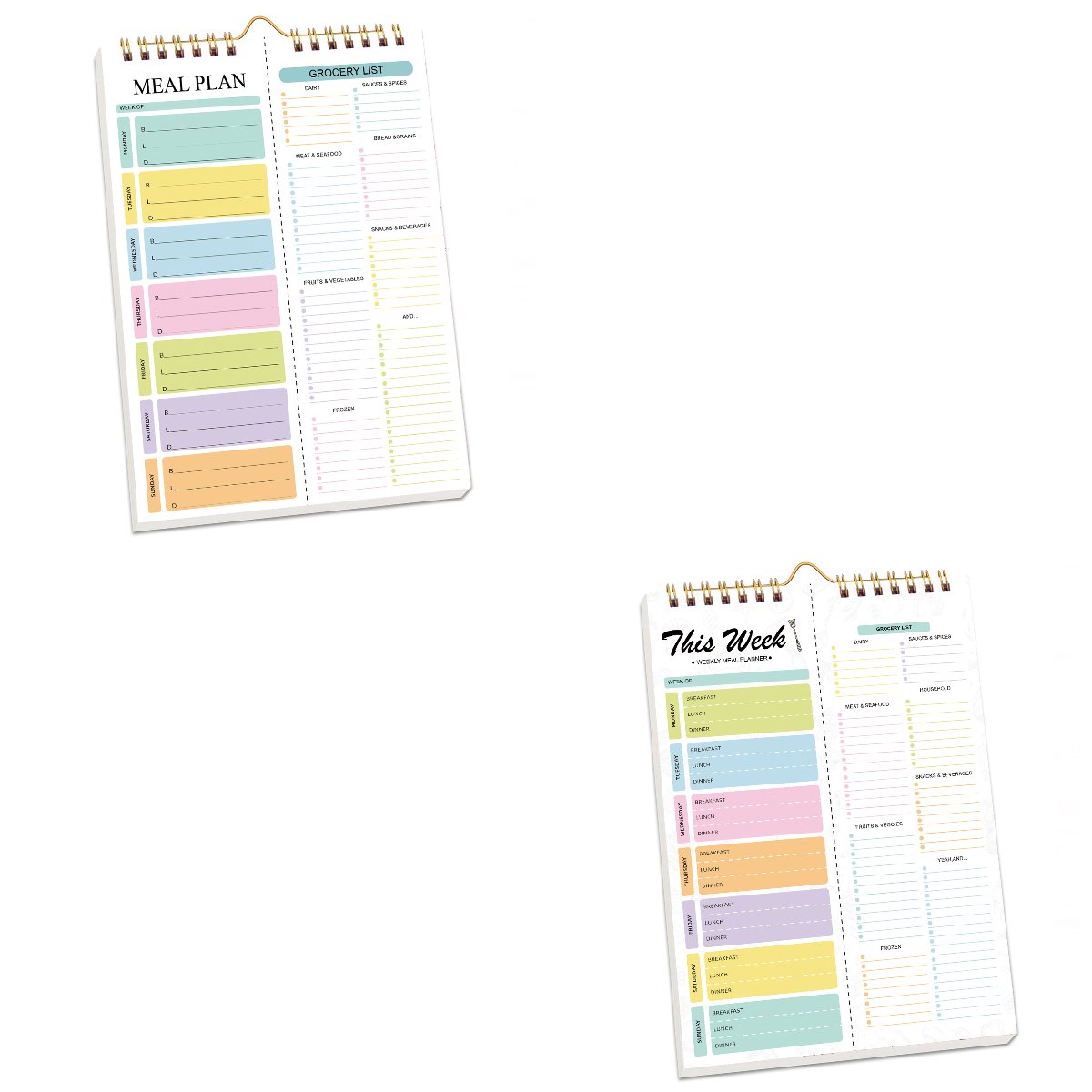 Handmade Bound Weekly Detachable Diet Plan Sheet