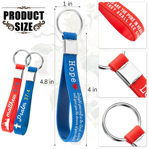 🔥✨24/36/100Pcs Bible Verse Keychain Christian Trendy Keychain Wristlet