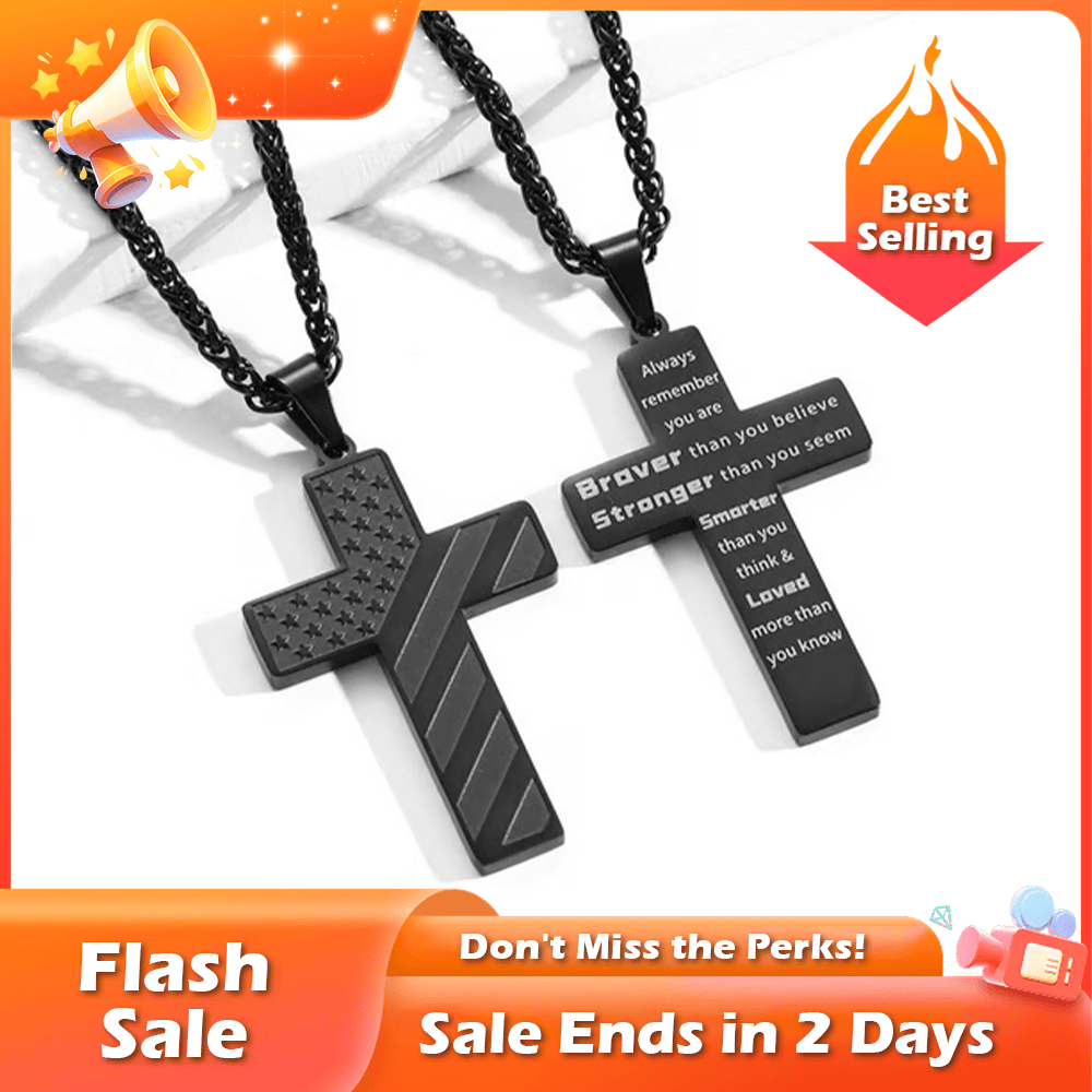 🏆Flash Sale⚡ 50K+ SOLD! Almost Gone-💥🎉✨Flag Cross Necklace.Best Gifts