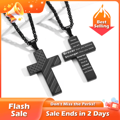 🏆Flash Sale⚡ 50K+ SOLD! Almost Gone-💥🎉✨Flag Cross Necklace.Best Gifts