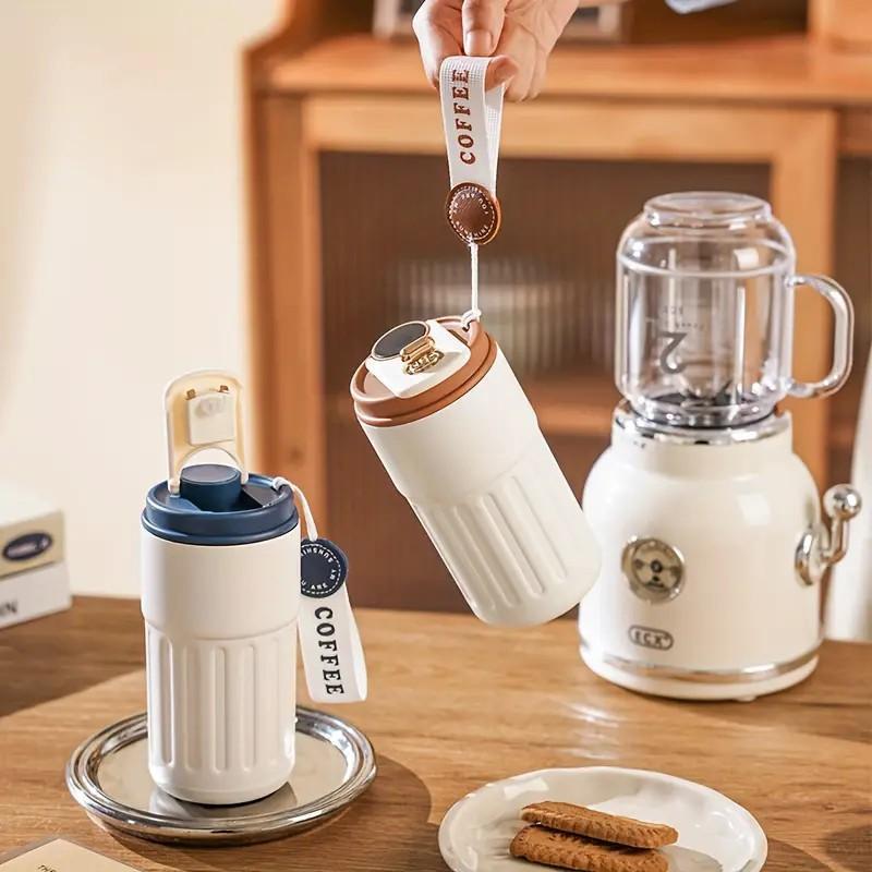 🎁🎁Christmas gift🎁450ml Stainless Steel Travel Mug with Temperature Display - Vacuum Insulated Bottle. Stainless Steel Insulated Cup. Portable Coffee Bottle Cap