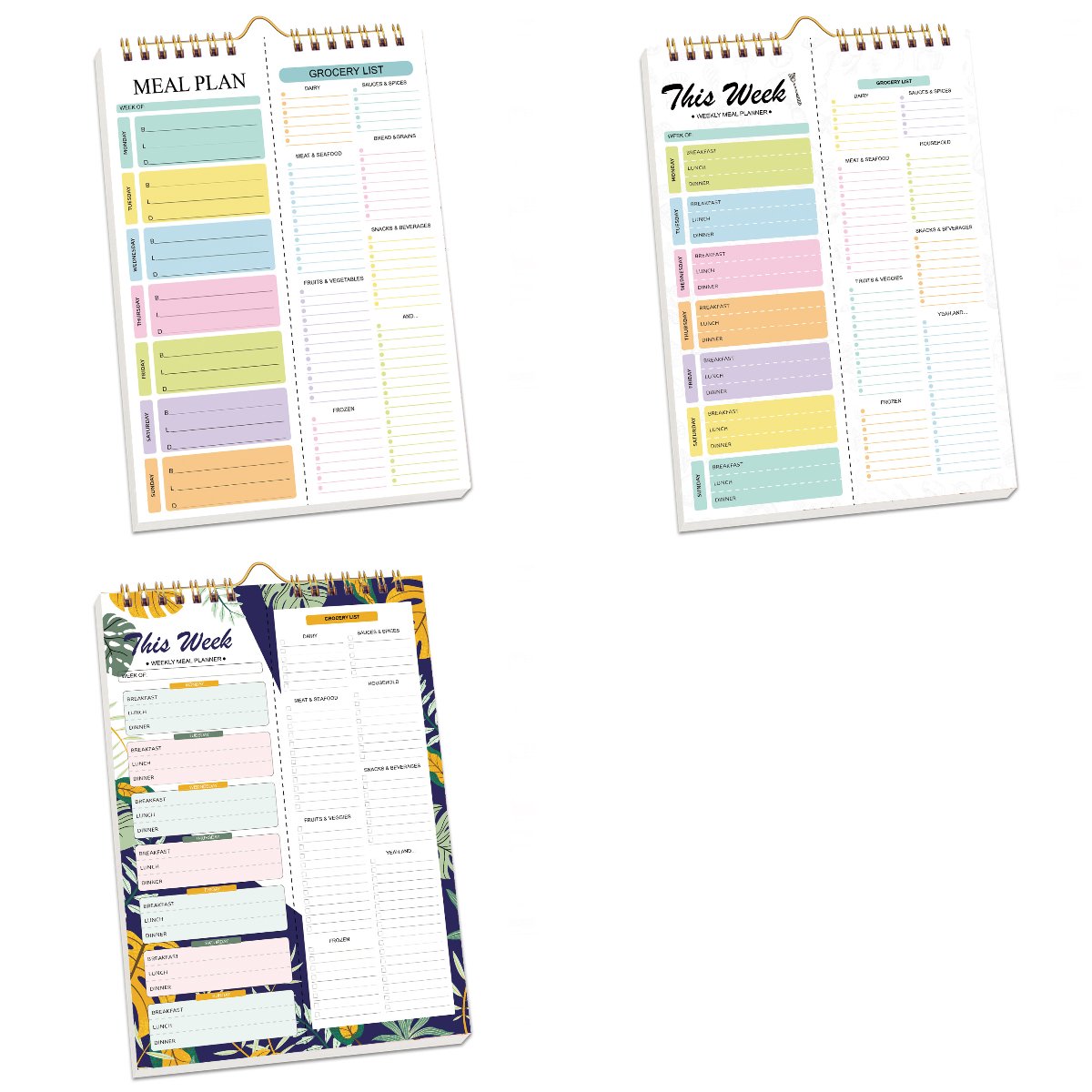 Handmade Bound Weekly Detachable Diet Plan Sheet