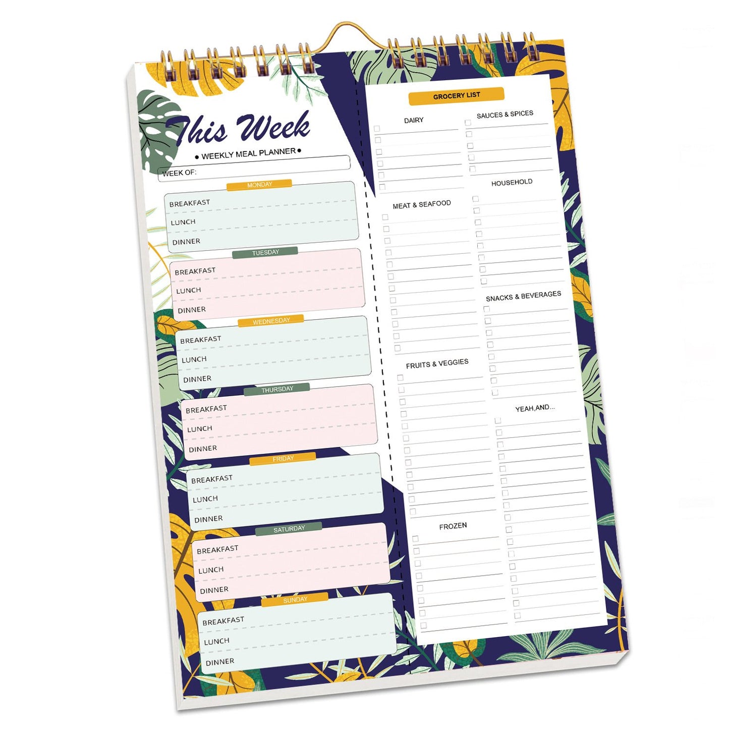 Handmade Bound Weekly Detachable Diet Plan Sheet