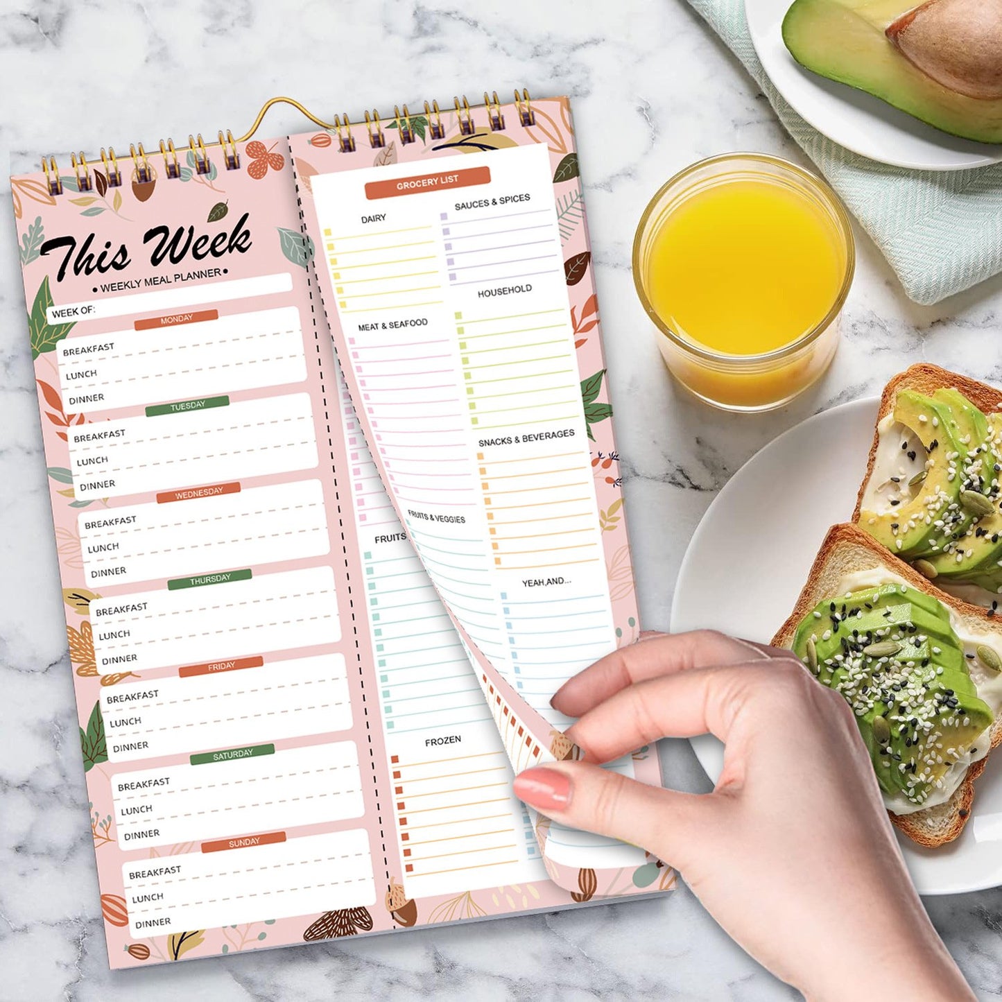 Handmade Bound Weekly Detachable Diet Plan Sheet