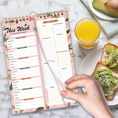 Handmade Bound Weekly Detachable Diet Plan Sheet