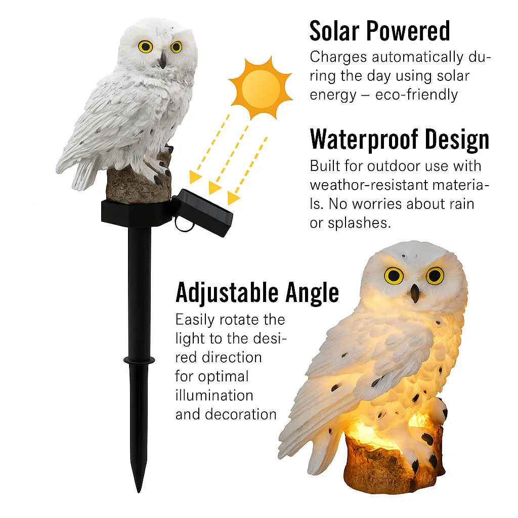🔥Christmas Big Sale -- 50% OFF🔥Waterproof Solar Owl Light – LED Pathway Light for Lawn. Garden Decor & Can Scare Away Birds