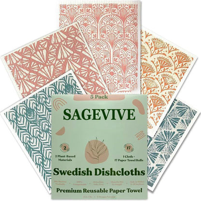 Swedish Dishcloths for Kitchen & Cleaning | 5 Pack
