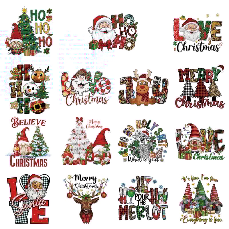 🎄 15PCS Christmas Mystery DTF Transfer Bundle 🎅🔥for T-Shirts. Totes & DIY Gifts