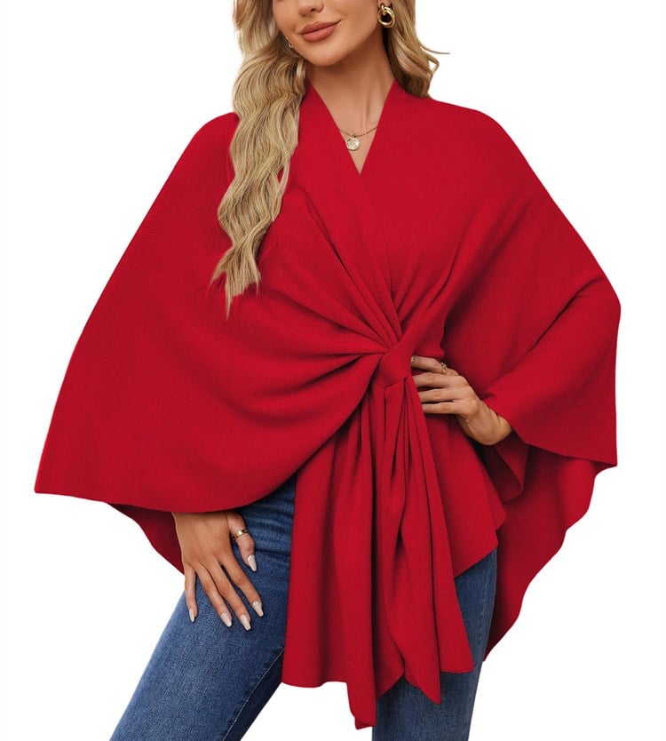 🔥Elegant Shawl Wraps Soft Open Front Poncho Sweater