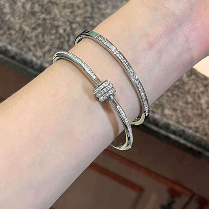 4-Piece Elegant Stainless Steel Bracelet Set.  Fashionable Classic Design & Fade-Resistant