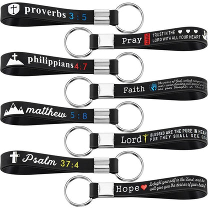🔥✨24/36/100Pcs Bible Verse Keychain Christian Trendy Keychain Wristlet