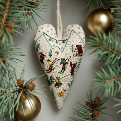 💖DIY Heart Shaped Hand Embroidered Christmas Finished product/DIY material kit