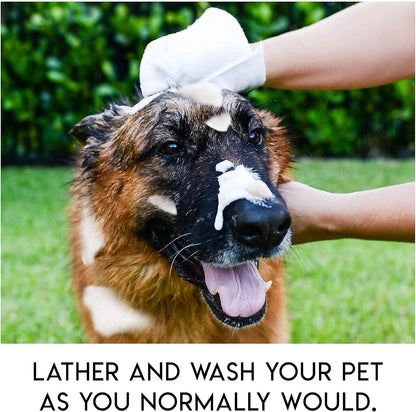 🔥Rinse-Free Dog Shampoo Mitts – Hypoallergenic Pet Bath Wipes. 6 Packs