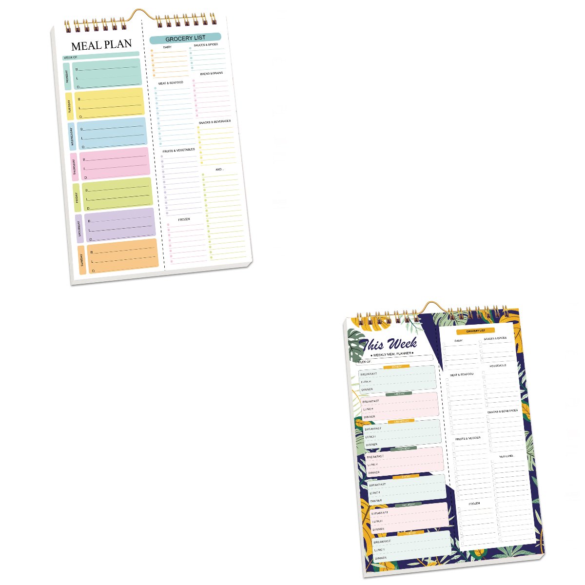 Handmade Bound Weekly Detachable Diet Plan Sheet