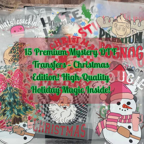 🎄 15PCS Christmas Mystery DTF Transfer Bundle 🎅🔥for T-Shirts. Totes & DIY Gifts
