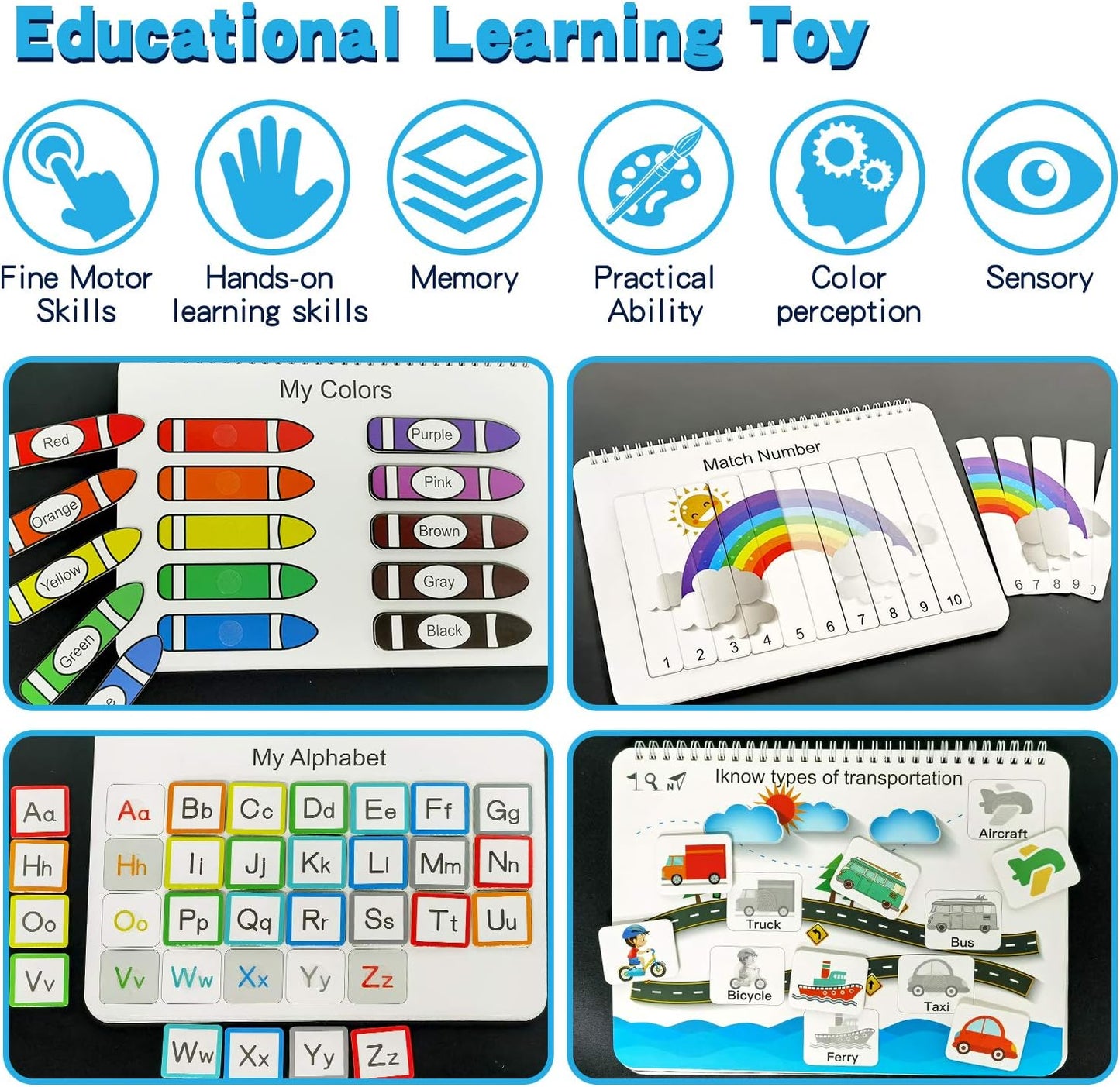 My Preschool Busy Book(12 Different Themes Pages)📚 Best Christmas Gift for kids🎁