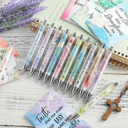 ✝️Christian Gifts Set: Motivational Pens & Bible Verse Notebooks – Inspire Your Faith Journey🌸