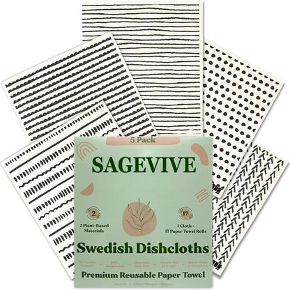 Swedish Dishcloths for Kitchen & Cleaning | 5 Pack